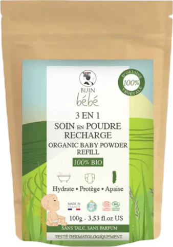 Poudre de soin pour bébé 3 en 1 bio - 100g