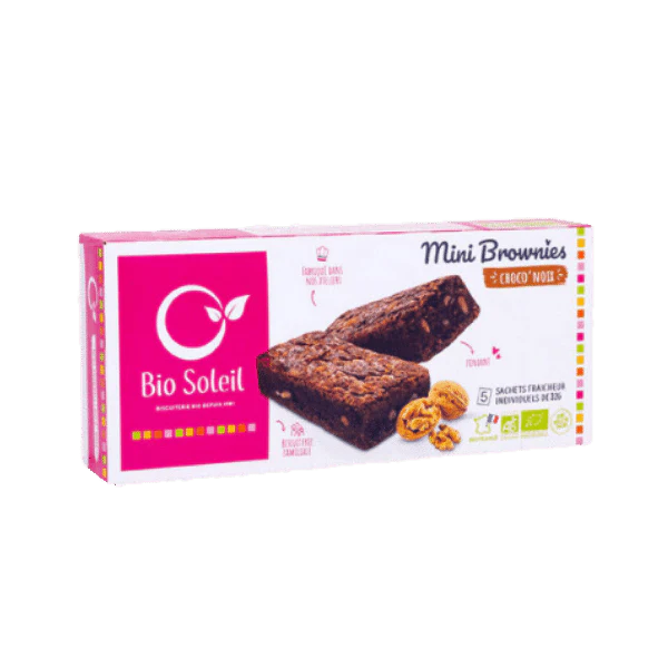5 Mini Brownies aux pépites de chocolat et noix bio - 160g - Image 2