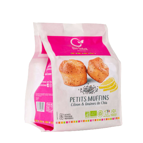 Muffins citron et graines de chia bio - x8