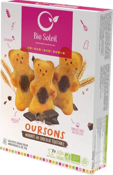 Oursons marbrés au chocolat x6 bio - 150g - Image 2