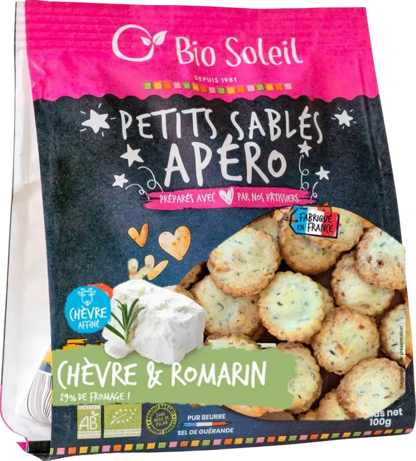 Petits sablés chèvre romarin bio - 100g