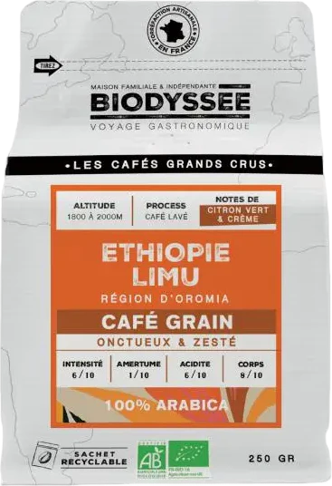 Café grain grand cru Ethiopie Limu - 250g