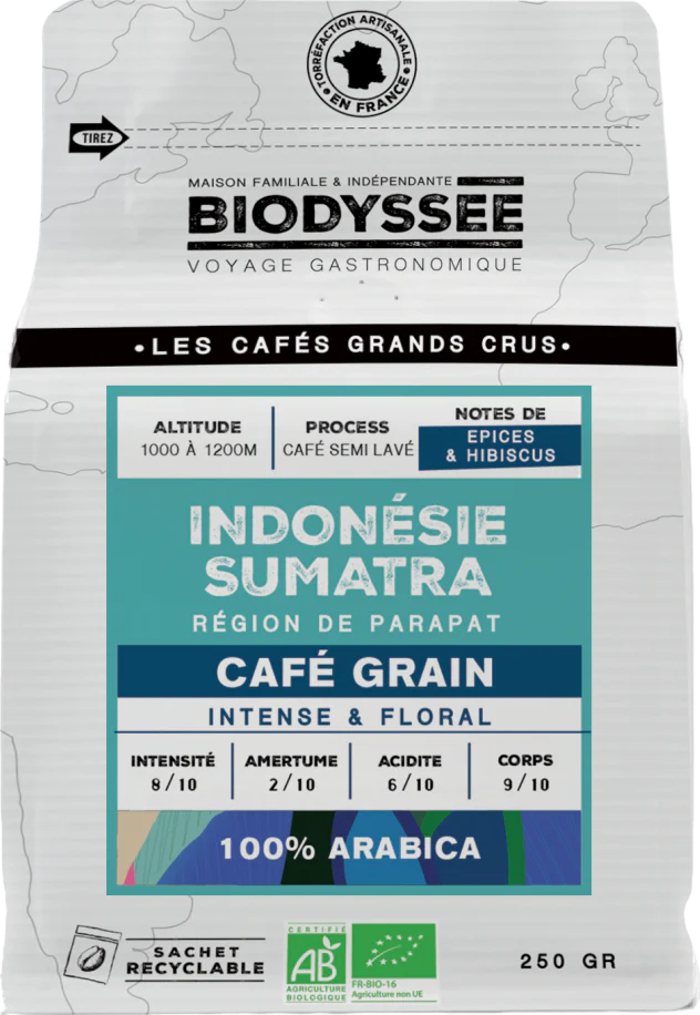Café grain grand cru indonésie bio - 250g