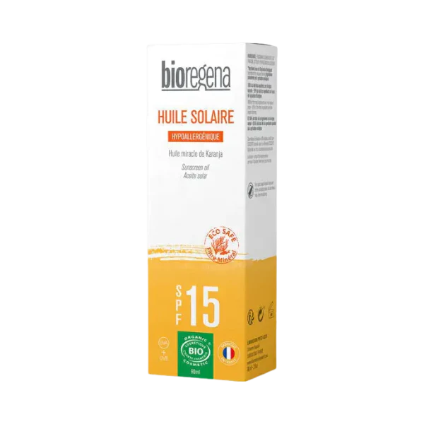 Huile solaire SPF 15 bio - 90ml