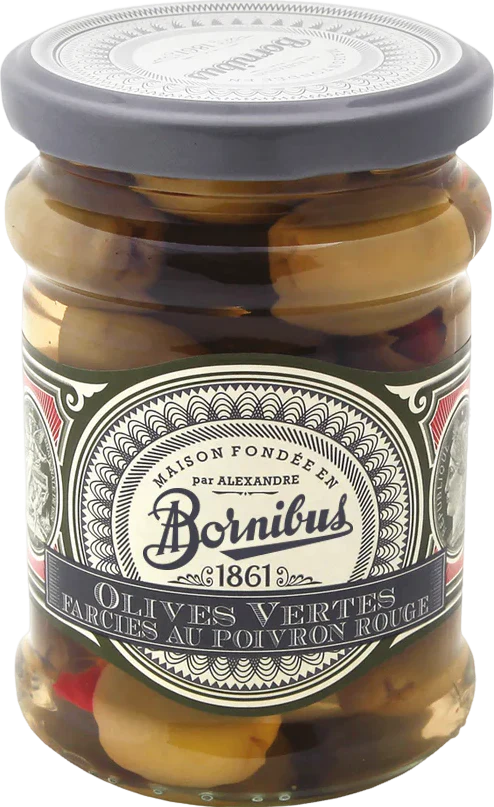 Olives vertes farcies au poivron rouge - 270g - Image 2