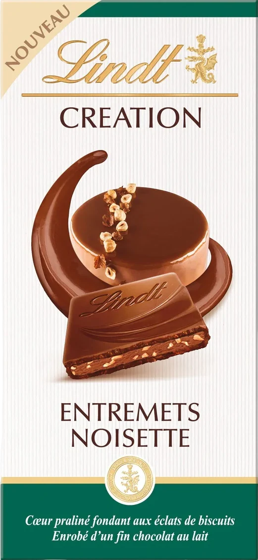 CADEAU - Tablette de chocolat lait entremets noisette - 150g