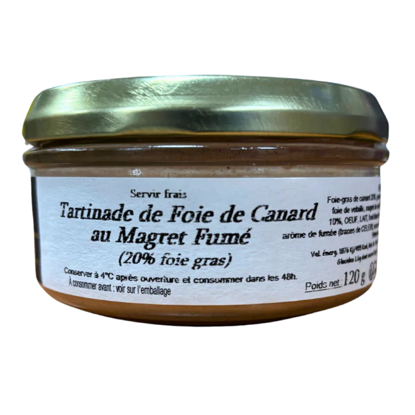 Tartinade de foie de canard au magret fumé (20% foie gras) - 120g