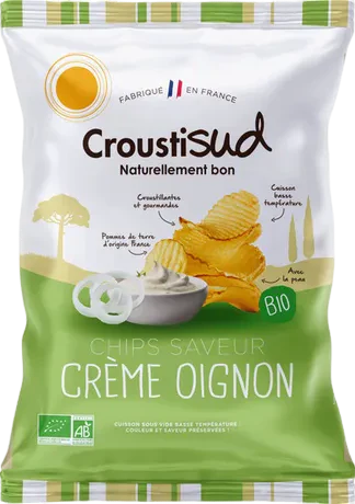 Chips de pomme de terre crème oignon bio - 100g