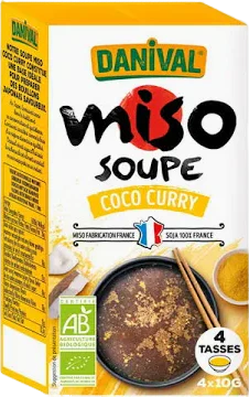 Soupe miso coco curry bio - 4x10g