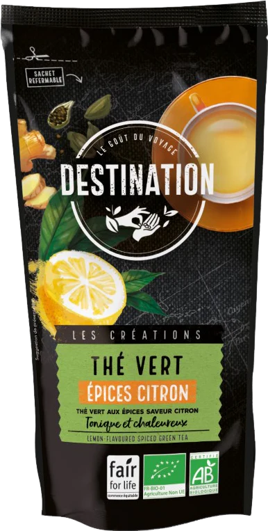 Thé vert vrac épices citron bio - 100g