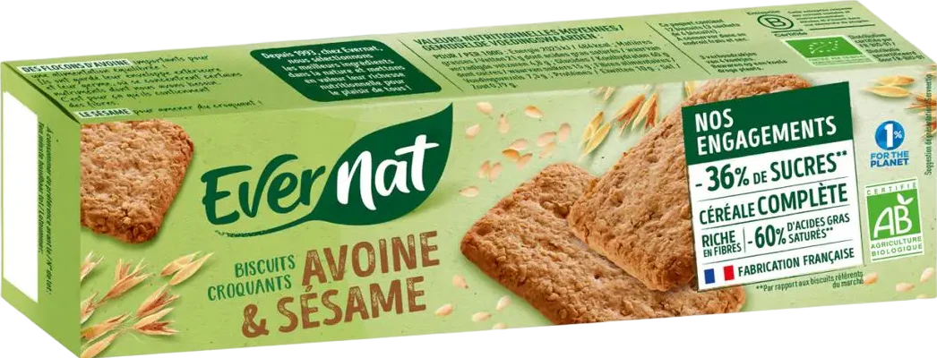 Biscuit croquant avoine sésame - 130g - Image 2