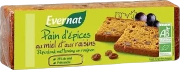 Pain d'épices au miel et aux raisins bio - 300g - Image 2