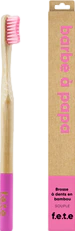 Brosse à dents en bambou souple rose