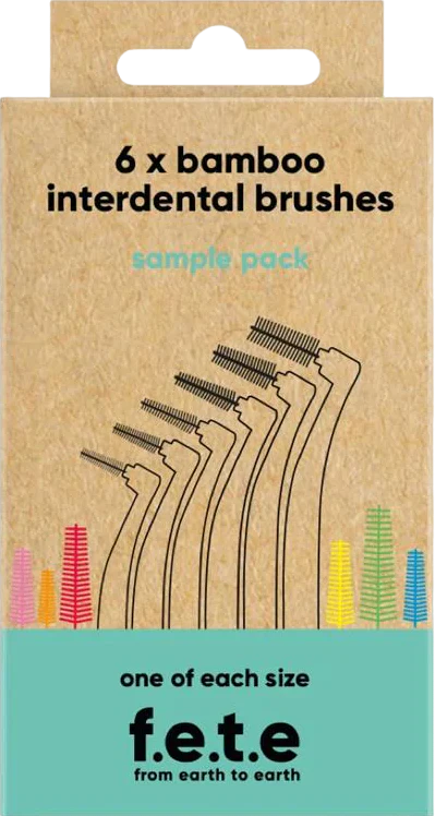 Brossettes inter-dentaires en bambou multi-tailles - 6 unités