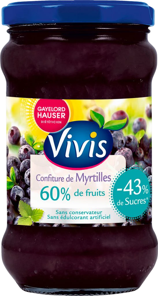 Confiture myrtille au fructose 320g