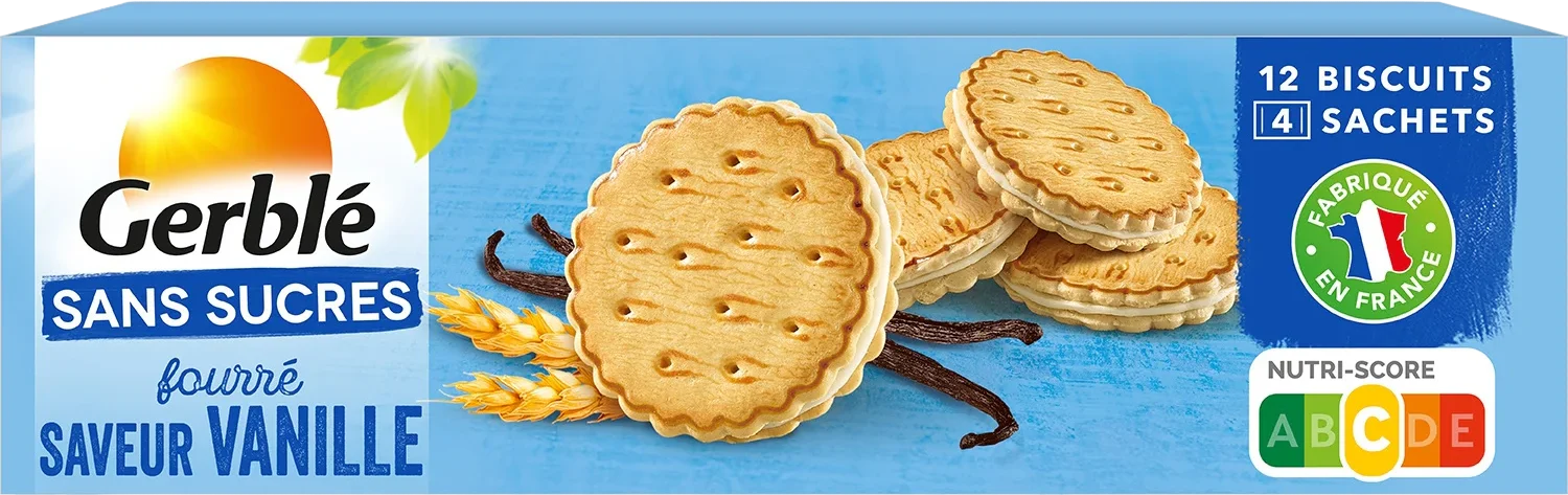 Gateaux fourrés saveur vanille - 185g
