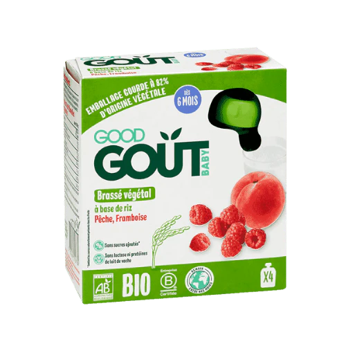 Brassé végétal riz pêche framboise bio - 4x85g - Image 3