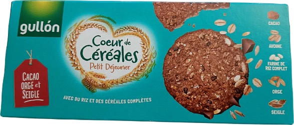 Biscuits petit déjeuner au cacao, orge et seigle - 250g