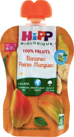 Gourde bananes poires mangues bio - 90g