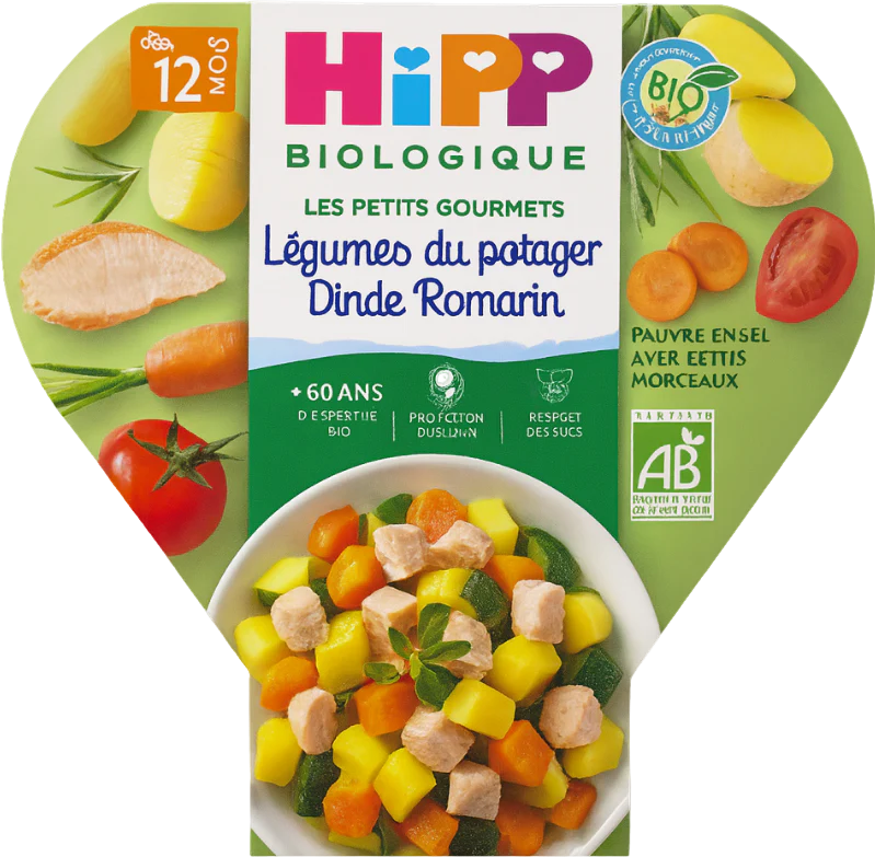 Légumes du potager, dinde romarin, dès 12 mois - 230g