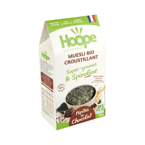 Muesli Croustillants Spiruline & Super Graines Chocolat bio - 300g - Image 2