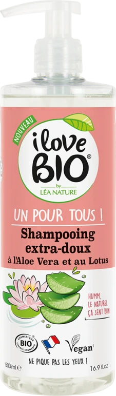 Shampoing extra doux aloe vera et lotus bio - 500ml