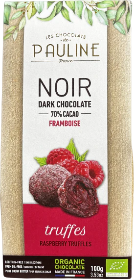 Truffes framboise chocolat noir bio - 100g