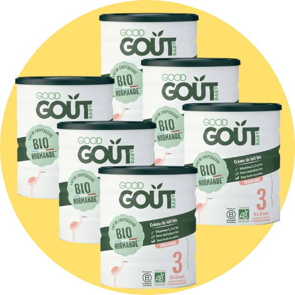 Lot de 6 laits de croissance bio dès 10 mois Good Goût