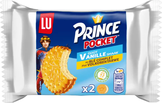 Prince Pocket biscuits fourrés goût vanille - 40g