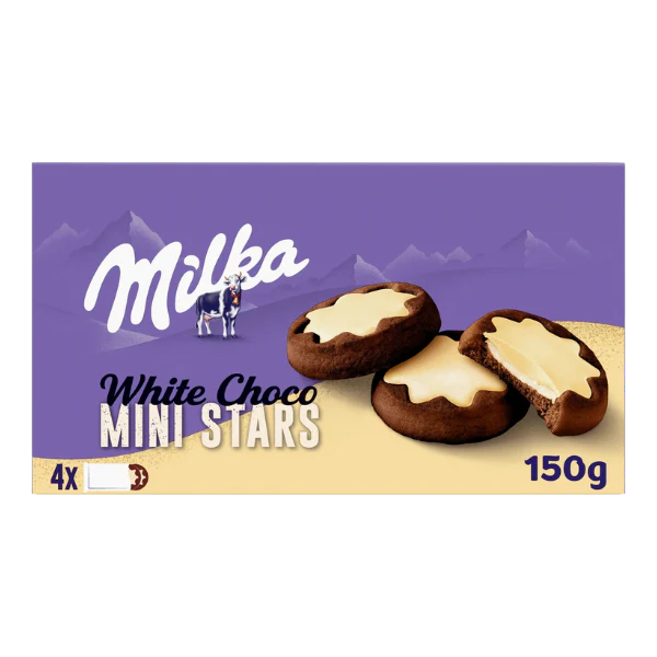Biscuits fourrés au lait et nappés au chocolat blanc - 150g