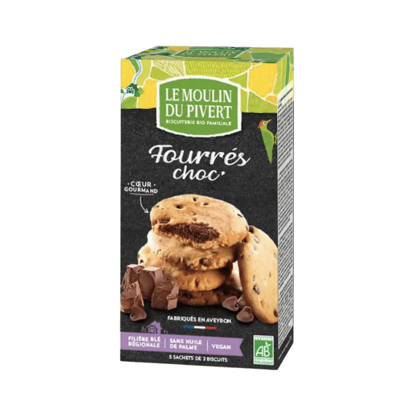 Cookies fourrés au chocolat noir bio - 175g - Image 2