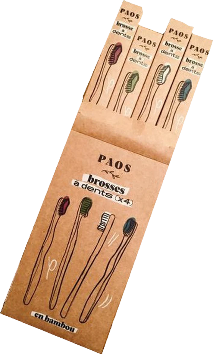Brosses à dents en bambou x4