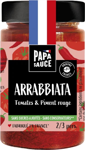Papa Sauce Arrabbiata Tomates de Provence & Piment Rouge - 180g