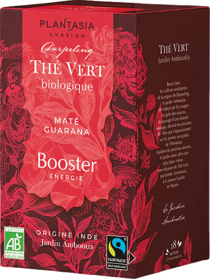 Thé vert booster maté guarana bio - 18 sachets