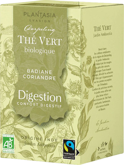 Thé vert digestion badiane coriandre bio - 18 sachets