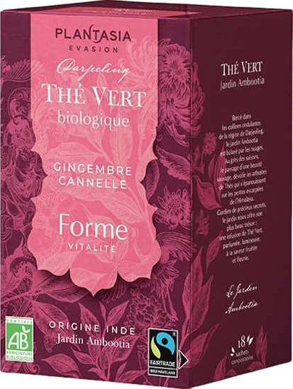 Thé vert forme vitalité gingembre cannelle - 18 sachets