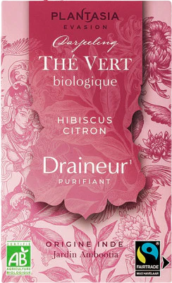 Thé vert hibiscus citron bio - 18 sachets