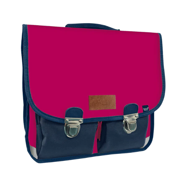 Cartable vintage couleur framboise - 38cm - Image 2