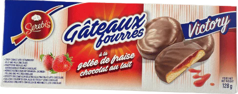 Gâteaux fourrés fraise chocolat au lait - 128g