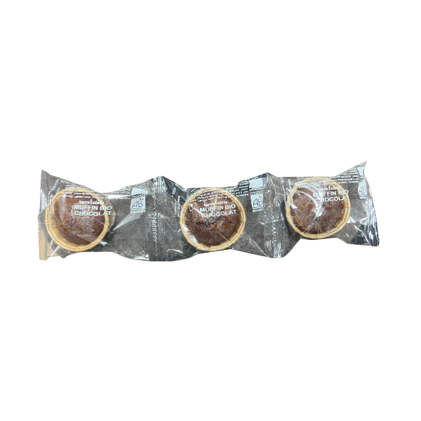 Lot de 3 muffins au chocolat fondant bio - 165g