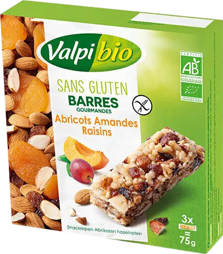 Barres abricot amandes et raisins bio - 75g - Image 2
